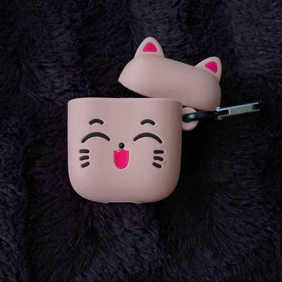 Pink Cat Design Airpod Cover - Picture 1 of 3